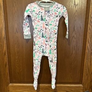Honest Baby Clothing Forest Trees Footed Pajama Sleepers 18 Month Organic Cotton